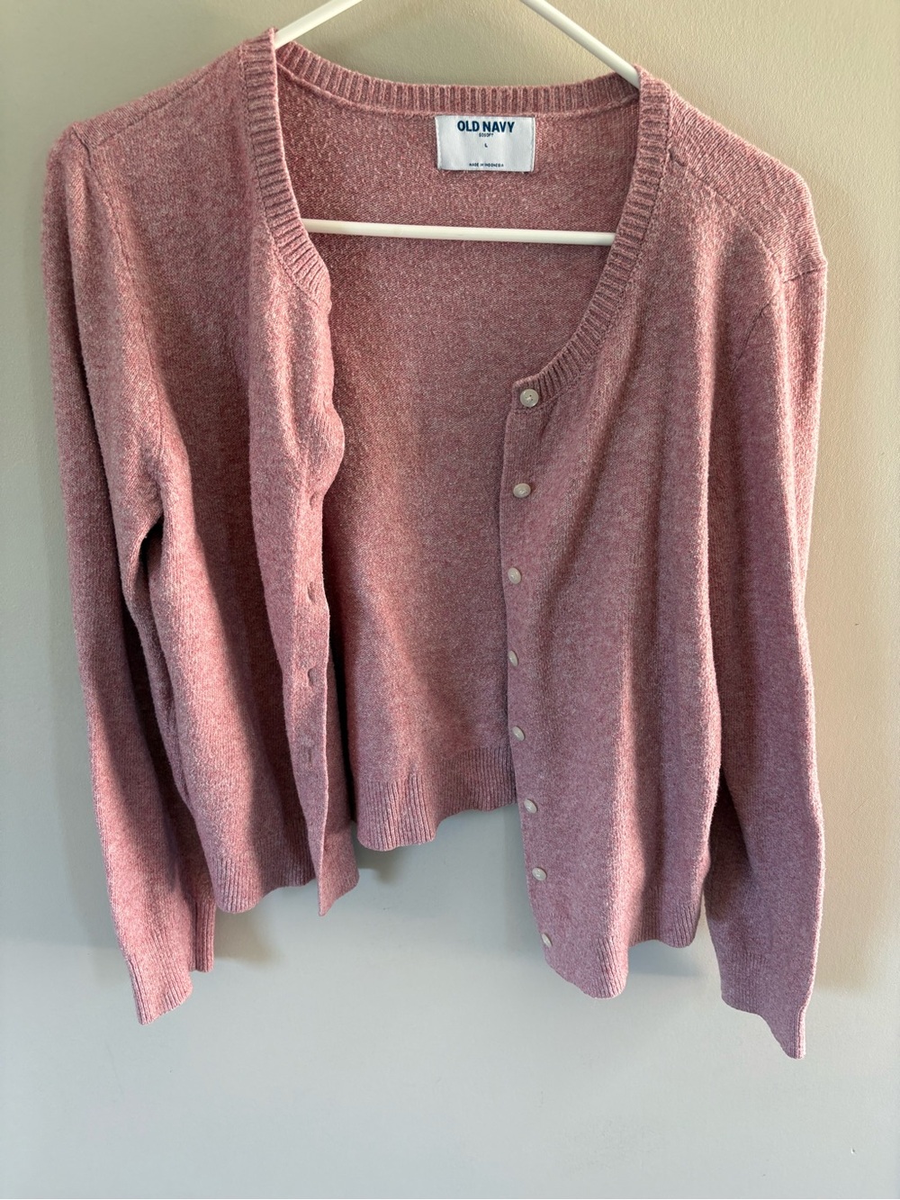 Old Navy Dusty Rose Button-Up Sweater Cardigan